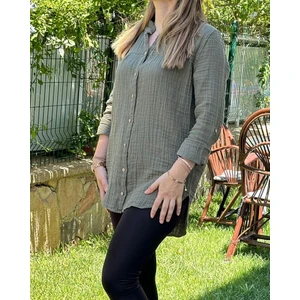 Müslin Haki Kadın Tunik Gömlek