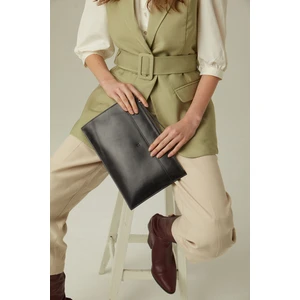 Helmbrook London Beverly Kadın Siyah Deri Cepli Fermuarlı Rfid Korumalı Portföy Çanta