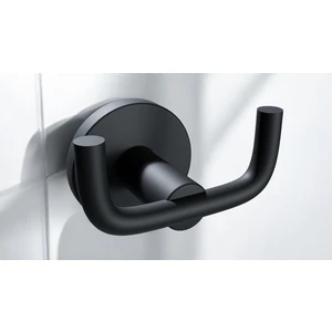 Nero Serisi Paslanmaz Duvara Monte Bornoz Askılığı 2'li Siyah