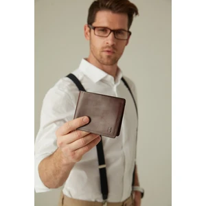 Helmbrook London Eldridge Erkek Kahve Çok Renkli Deri Ince Tasarım Çok Bölmeli  Rfid Korumalı Cüzdan