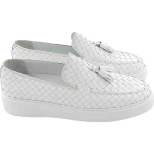 Milonek Shoes Milonek Shoes 202410651991 Loafer Püsküllü Hasır Örgü