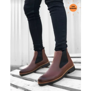 Erkek Kışlık Chelsea Taba Baskılı Bot