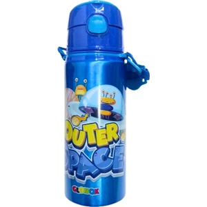 600 ml Alüminyum Suluk Pipetli Boyun Askılı Mavi