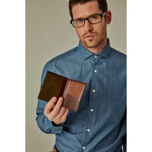 Helmbrook London Dayton Erkek Kahve Çok Renkli Deri Ince Tasarım Çok Bölmeli  Rfid Korumalı Cüzdan