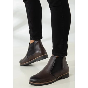 Erkek Kışlık Chelsea Kahve Baskılı Bot