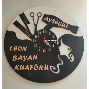 Mrc Hediye Sepeti Kuaför Veya Güzellik Merkezi 3+3 Mdf Kişiye Özel Isim Yazılı Duvar Saati