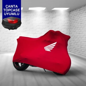 Ultra Shop Honda Pcx 125 Motosiklet Branda Topcase Çanta Uyum Logolu Kumaş Penye Kırmızı Motor Branda