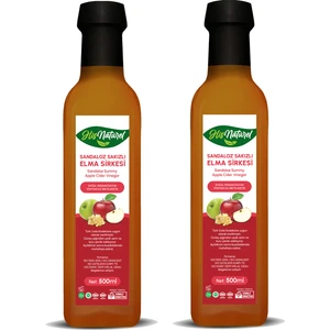 His Naturel Organik Yıllanmış Sandaloz Sakızlı Yeşil Elma Sirkesi Sirkesi Doğal 2'li 500 Ml.