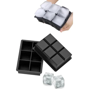 2 Adet Silikon 6'lı Kare Buz Kalıbı 5cm | Dev Buz Küpleri | Sunum Buz Küpü