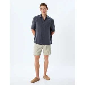 Basic Gömlek Cepli Kısa Kollu