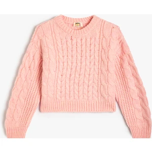 Örgü Kazak Yuvarlak Yaka Uzun Kollu Yumuşak Dokulu