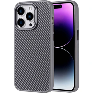 Apple iPhone 14 Pro Max Kılıf Magsafe Şarj Özellikli Karbon Fiber Görünümlü Troy Kapak