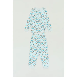 Araba Baskılı Çıtçıtlı Erkek Çocuk Pijama Takımı