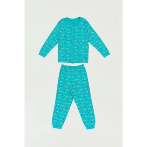 Araba Baskılı Çıtçıtlı Erkek Çocuk Pijama Takımı