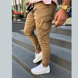 By Srt Giyim Beli Ve Paçası Lastikli Likrali Kargo Cep Pantolon