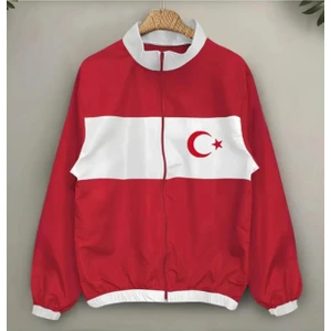 By Srt Giyim Unisexs Dijital Baskılı Rüzgarlık - Kırmızı