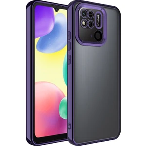 Cepte Aksesuar Xiaomi Redmi 10C Kılıf Kamera Korumalı Logo Gösteren Omega Kapak - Derin Mor