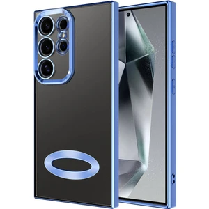 Cepte Aksesuar Galaxy S24 Ultra Kılıf Kamera Korumalı Logo Gösteren Zore Omega Kapak-Sierra Mavi
