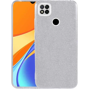 Cepte Aksesuar Xiaomi Redmi 9c Kılıf Zore Shining Silikon-Gümüş