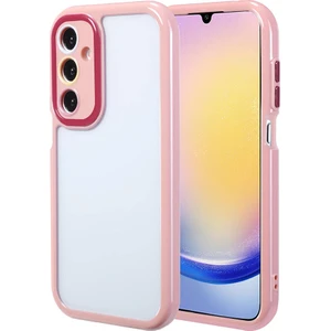 Cepte Aksesuar Galaxy A25 Kılıf Kamera Korumalı Renkli Kenar ve Çerçeve Tasarımlı Zore Vitamin Kapak-Mürdüm