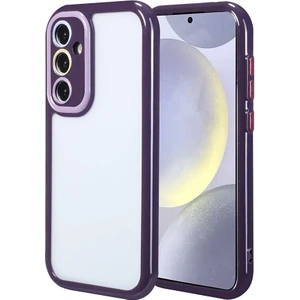 Cepte Aksesuar Galaxy S24 Kılıf Kamera Korumalı Renkli Kenar ve Çerçeve Tasarımlı Zore Vitamin Kapak-Derin Mor
