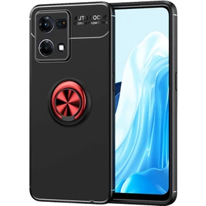 Cepte Aksesuar Oppo Reno 7 4g Kılıf Zore Ravel Silikon Kapak-Siyah-Kırmızı