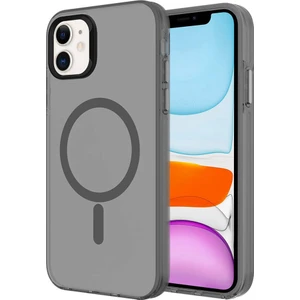 Cepte Aksesuar Apple iPhone 11 Kılıf Zore Magsafe Şarj Özellikli Buzlu Transparan C-Pro Sert Kapak-Koyu Gri