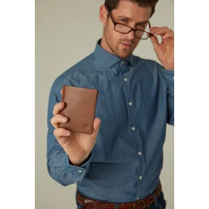 Helmbrook London Dayton Erkek Taba Deri Ince Tasarım Çok Bölmeli  Rfid Korumalı Cüzdan