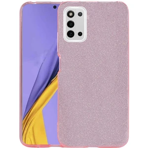 Cepte Aksesuar Galaxy A03S Kılıf Zore Shining Silikon-Pembe