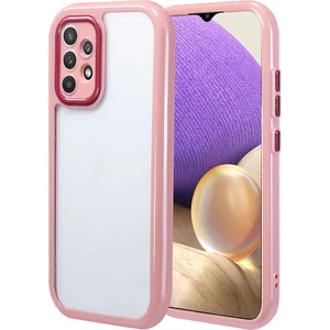 Cepte Aksesuar Galaxy A32 4g Kılıf Kamera Korumalı Renkli Kenar ve Çerçeve Tasarımlı Zore Vitamin Kapak-Mürdüm