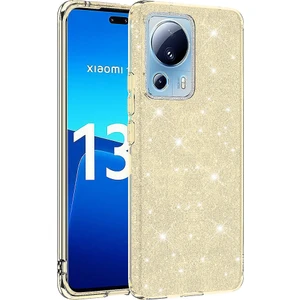 Cepte Aksesuar Xiaomi Mi 13 Lite Kılıf Zore Shining Silikon-Gold