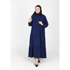 Inci Ayrobin Farbalı Kolları Lastikli Elbise 38 40 42 44 46 48 Beden