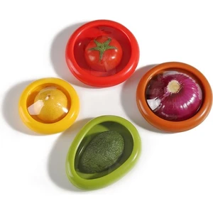 For Quality 4 Parça Şeffaf Film Meyve ve Sebze Koruma Kutu Seti Limon Avokado Domates Soğan Buzdolabı Dondurucu Saklama Kutusu (Yurt Dışından)