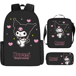 Sporty Spot Kuromi Kuromi Okul Çantası Öğrenci Popüler Okul Çantası Rahat Hafif Sırt Çantası Karikatür Omuz Çantası Kalem Kutusu Kalem Çantası (Yurt Dışından)