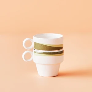 Bella Maison Flow Seramik Espresso 2'li Set Yeşil (105 cc)