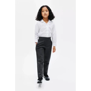 Cmz Collection Casual Dokuma Kumaş Regular Kalıp Yüksek Bel Rahat Kız Çocuk Okul Pantolon u