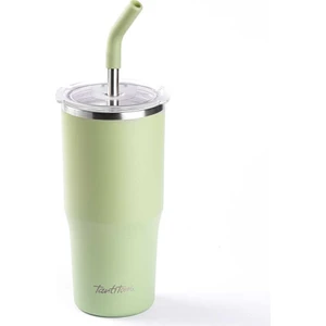 Yeşil 2 Fonk. Çift Katmanlı Pipetli Termos Bardak 700 ml