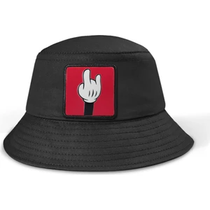 Bucket Parmak - 1 Kod Logolu Unisex Siyah Şapka (Cap)