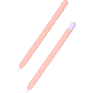 Apple Pencil 2. Nesil Uyumlu Kılıf Çift Renkli Mat Silikon Kalem Koruyucu 2 Uçlu