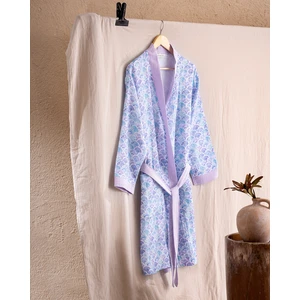 Coralie  Pamuk Kadın Müslin Bornoz - Lila