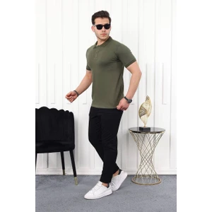 Erkek Polo Yaka T-Shirt Iki Iplik Eşofman Altı Regular Fit Eşofman Takımı