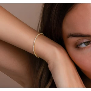 925 Ayar Gümüş Gold Su Yolu Zarif Bileklik , Gold Kaplama Sevgili/anne Hediyesi