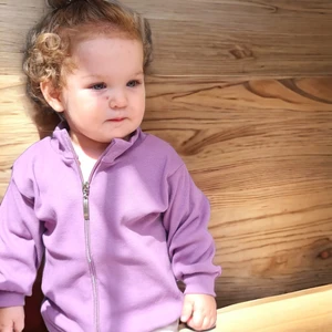 Bebeğime Çorap Kaşkorse Oversize Önü Fermuarlı Dik Yaka Hırka