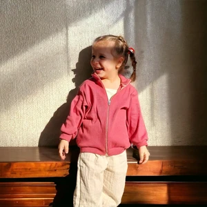 Bebeğime Çorap Kaşkorse Oversize Önü Fermuarlı Dik Yaka Hırka