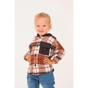 Erkek Çocuk Kapüşonlu Oduncu Gömlek - Kahve Eks