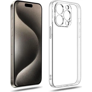 Apple iPhone 15 Pro Uyumlu Kamera Korumalı Lüks Şeffaf Silikon Kılıf