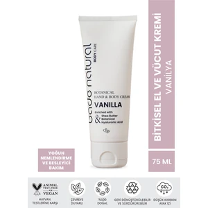 Bade Natural Vanilya Bitkisel El ve Vücut Kremi %100 Doğal ve Vegan 75ML