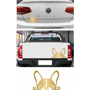 Sticker Usta Köpek Bağajdan Bakan Köpek Araba Oto Motosiklet Karavan Sticker 00429