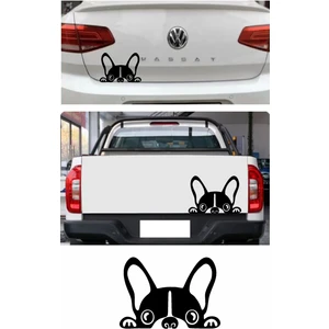 Sticker Usta Köpek Bağajdan Bakan Köpek Araba Oto Motosiklet Karavan Sticker 00429