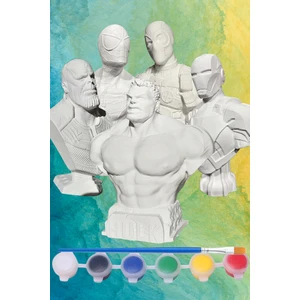 Craft 3D Atölye Marvel(Avengers) 5'li Süper Kahramanlar Beton/taş/figür/büst Boyama Seti-Çocuk Boyama Etkinliği